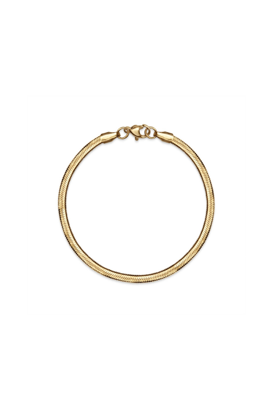 18K Gold Herringbone Bracelet