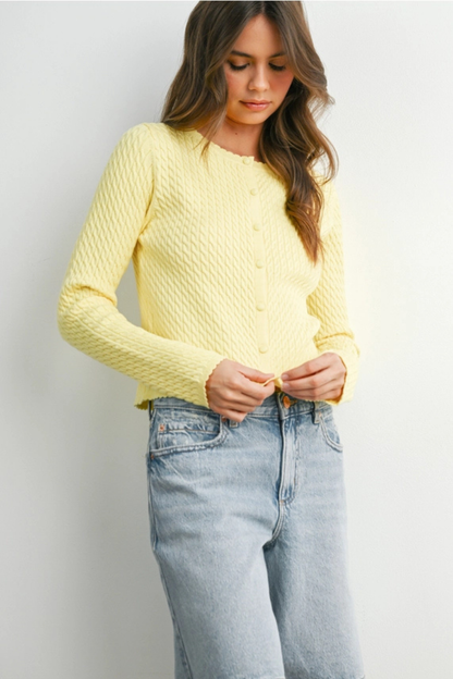 Ribbed Button Up Cardigan