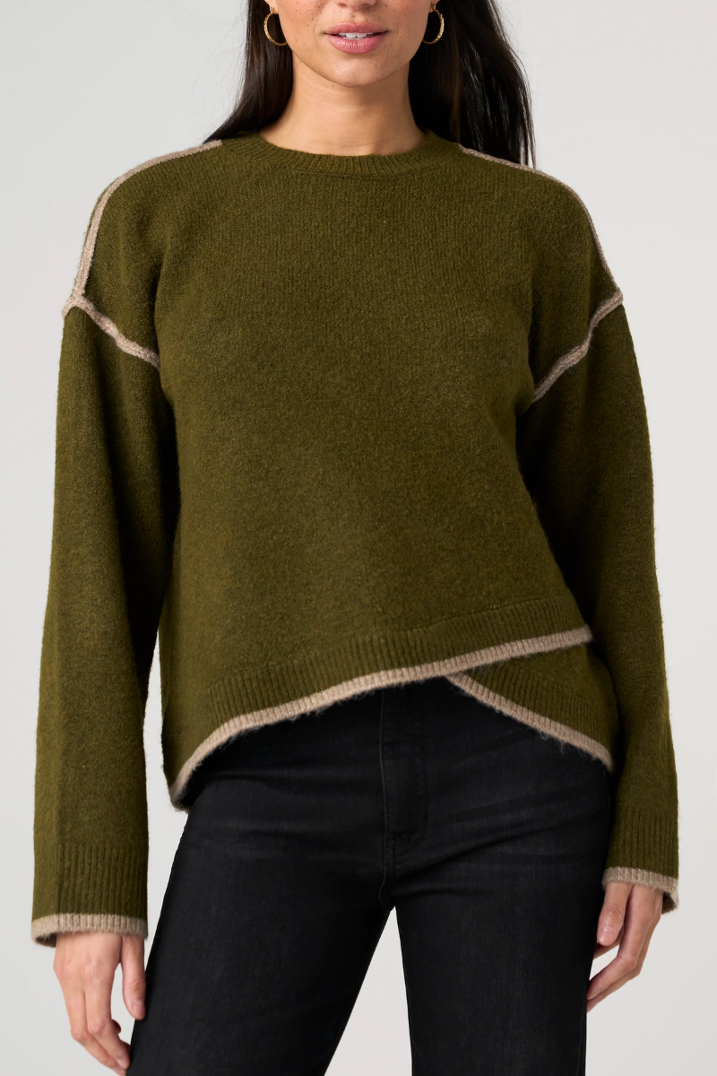 Tulip Hem Crewneck Sweater