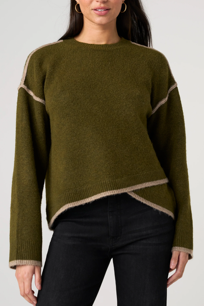 Tulip Hem Crewneck Sweater