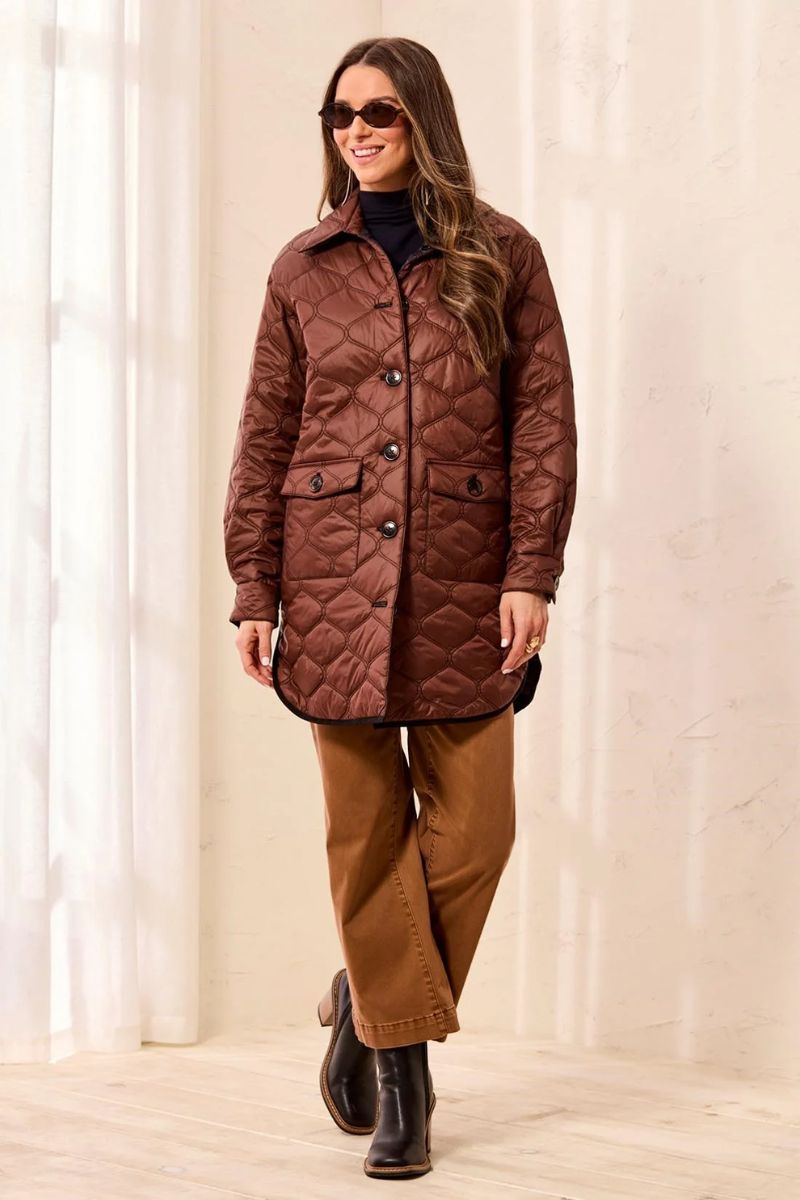 Quilted Reversible Jacket | Black, Brown