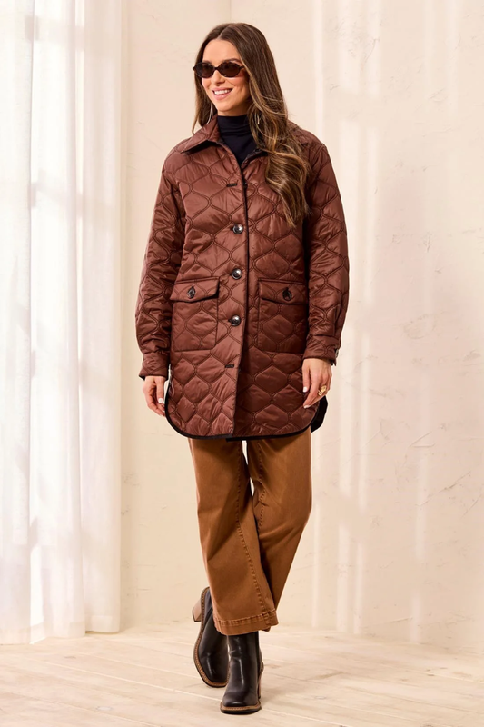 Quilted Reversible Jacket | Black, Brown