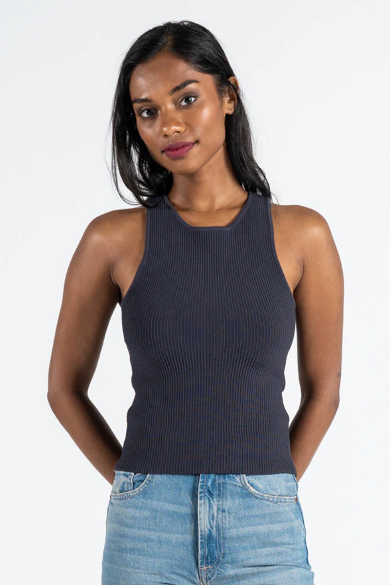 High Neck Sculpt Knit Tank