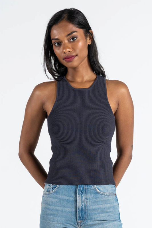 High Neck Sculpt Knit Tank