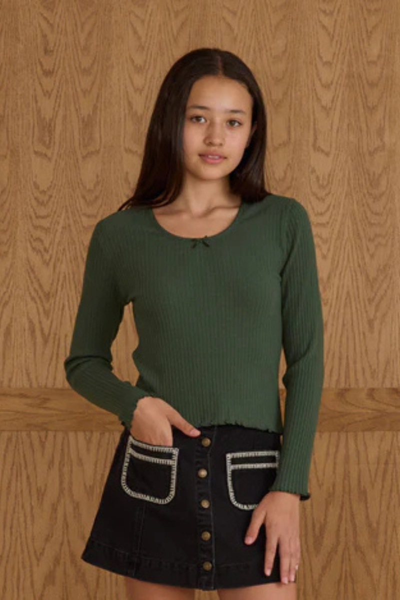 Ribbed Long Sleeve | Green