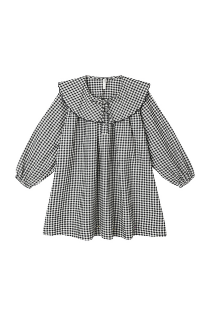Girls Mini Dress | Black Gingham