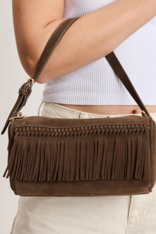 Emmi Genuine Suede Fringed Bag