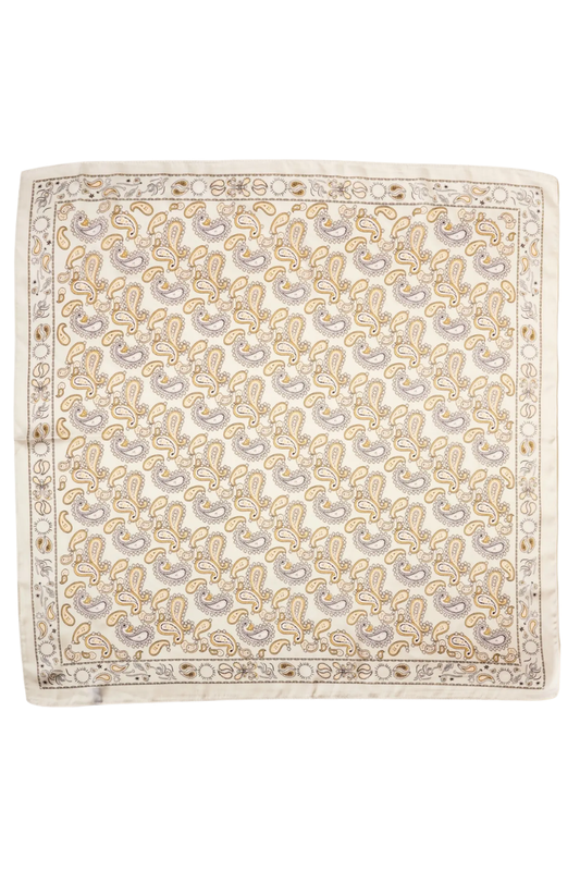Silk Scarf | Beige Paisley