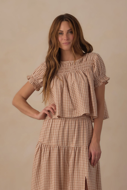 Fawn Gingham Skirt