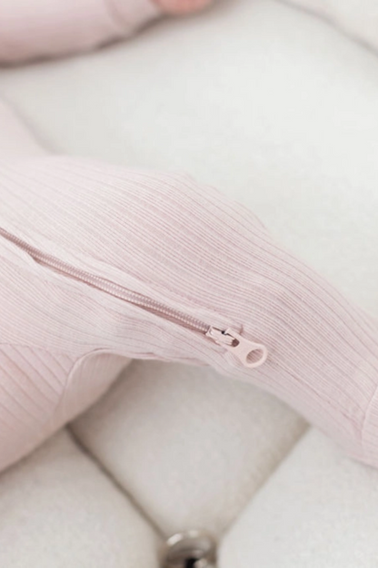 Ribbed Footie Sleeper | Blush