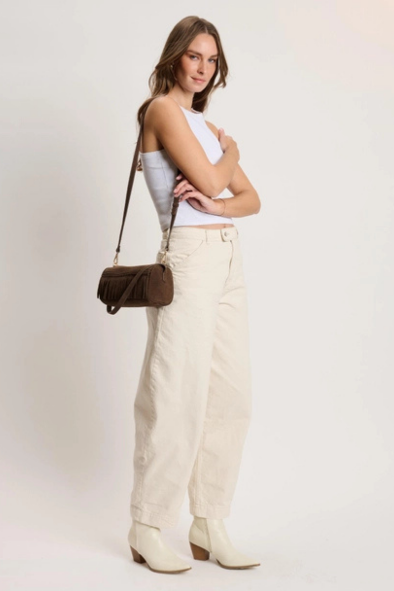 Emmi Genuine Suede Fringed Bag