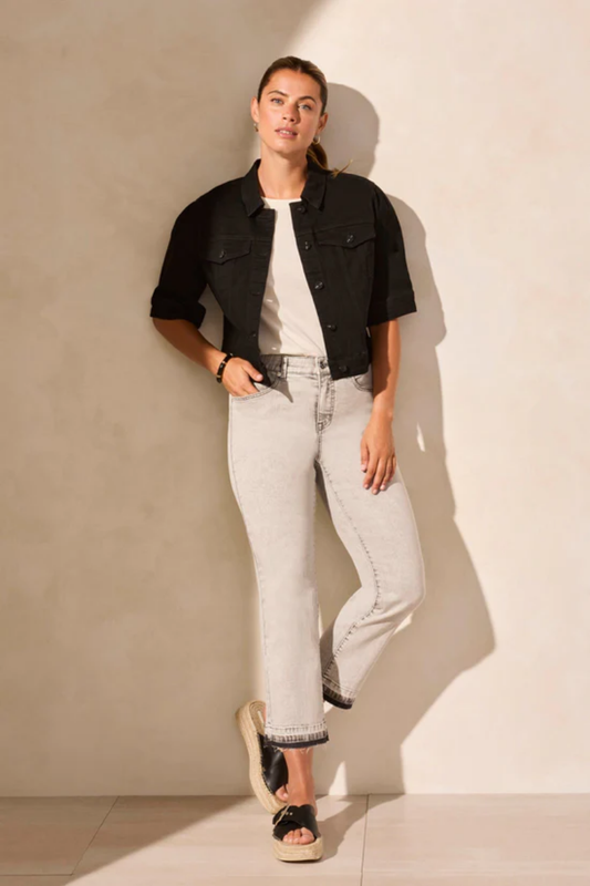 Elbow Sleeve Denim Jacket