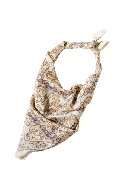 Silk Scarf | Beige Paisley