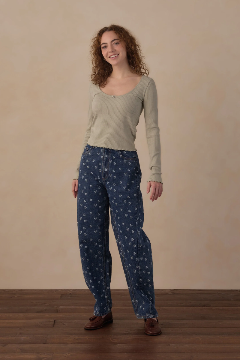 Indigo Barrel Pant