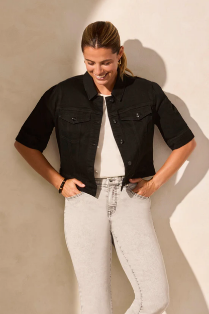 Elbow Sleeve Denim Jacket