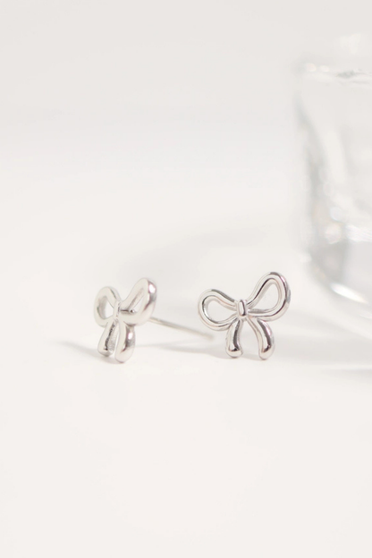 Silver Bow Earrings