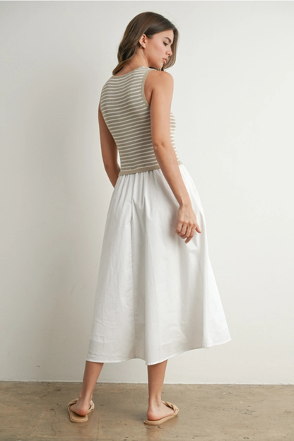 Striped Sleeveless Maxi Dress