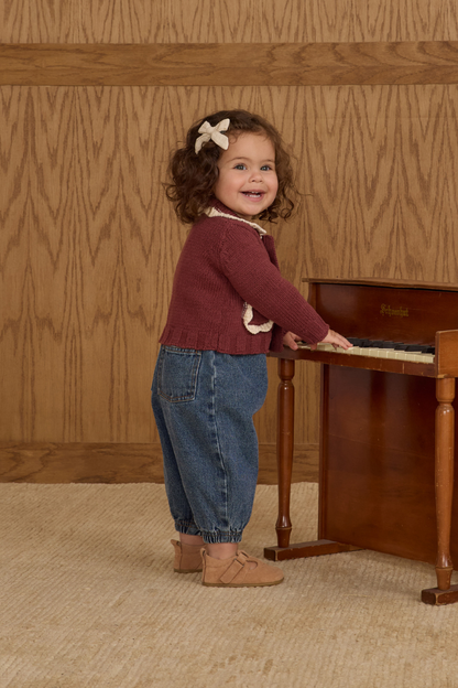 Collared Cardigan | Burgundy
