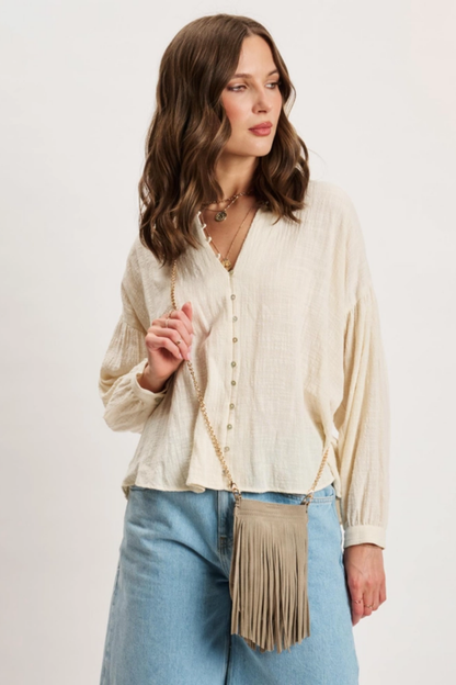 River Fringed Evening Bag