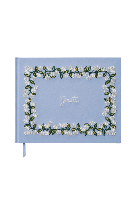 Embroidered Guest Book | Hydrangea