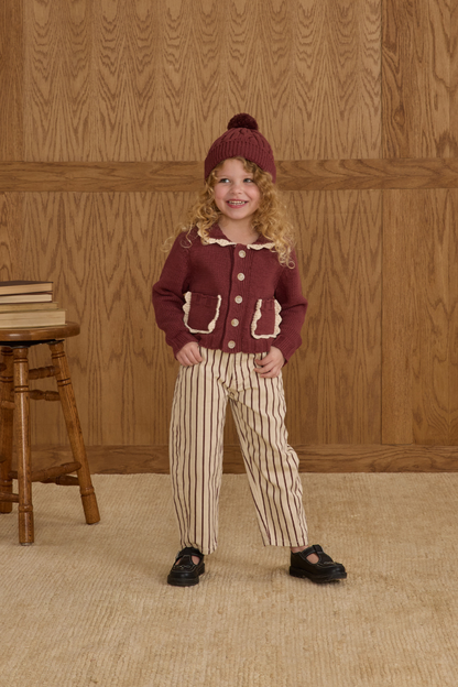 Collared Cardigan | Burgundy