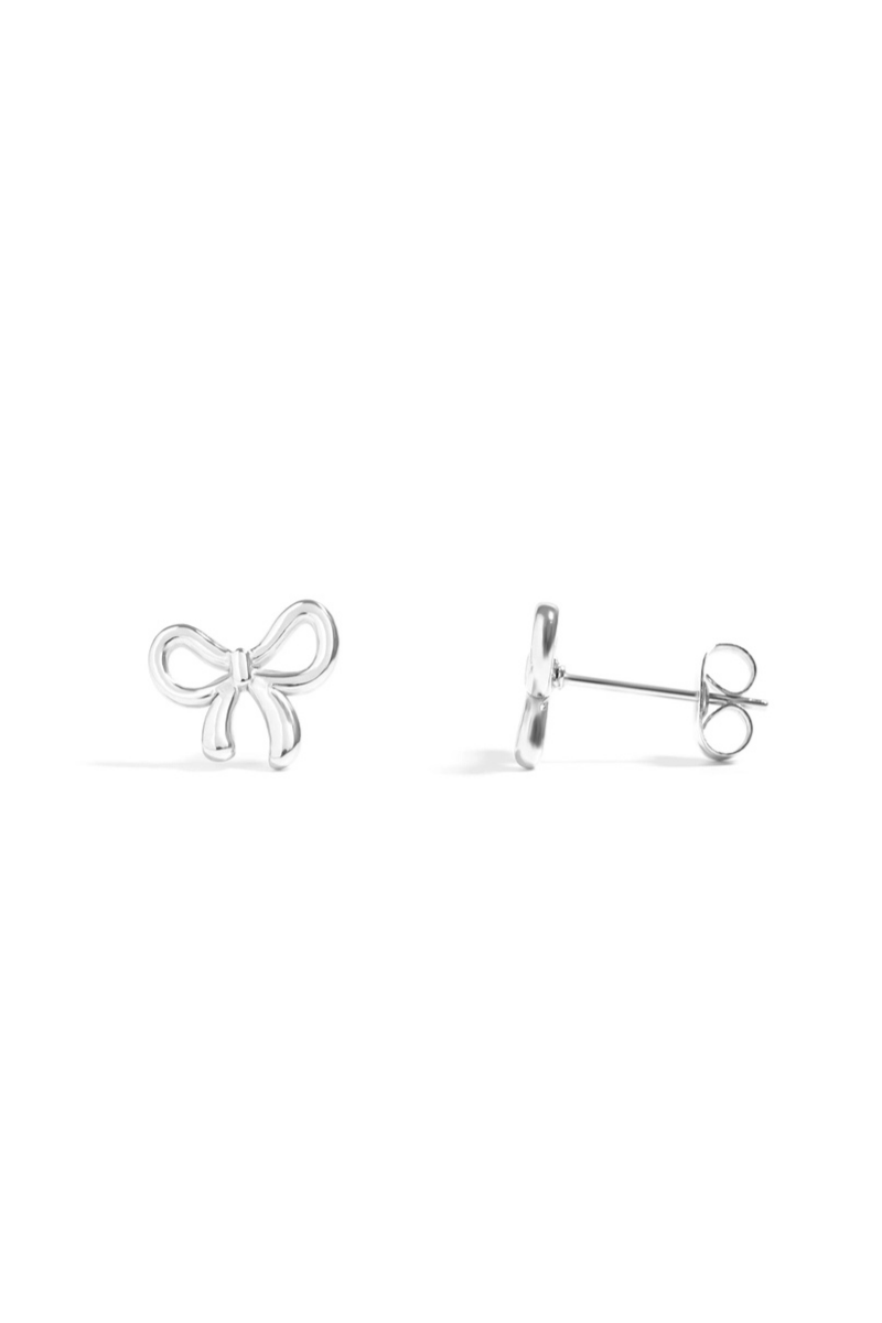 Silver Bow Earrings