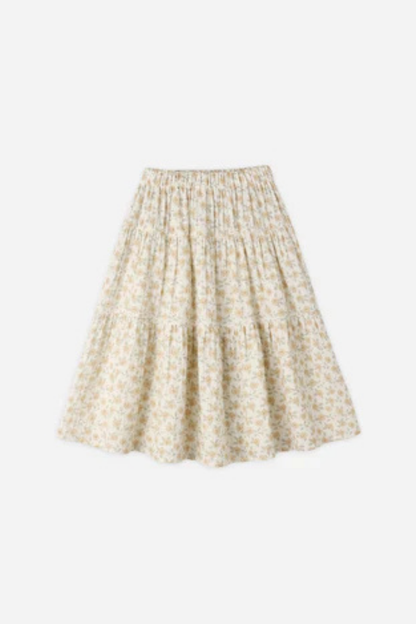 Girls Yellow Floral Skirt
