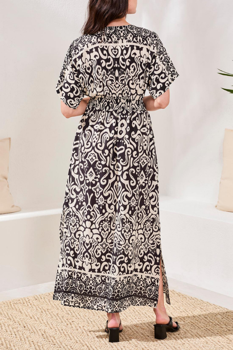 V-Neck Patterned Dress