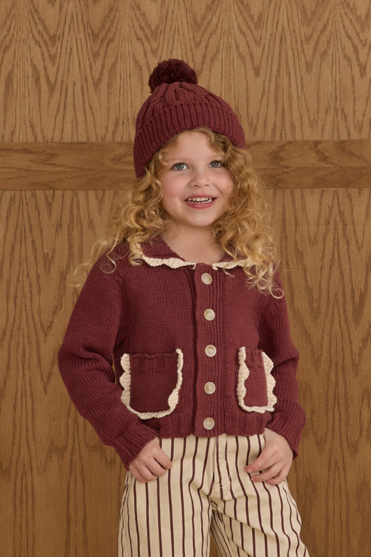 Collared Cardigan | Burgundy