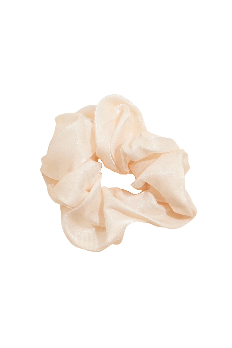 Satin Shimmer Scrunchie | Beige