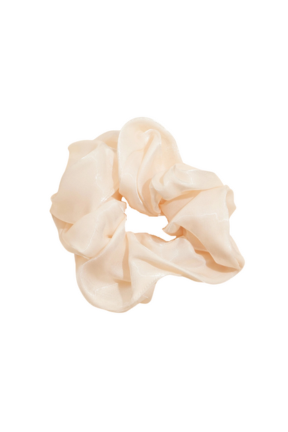 Satin Shimmer Scrunchie | Beige