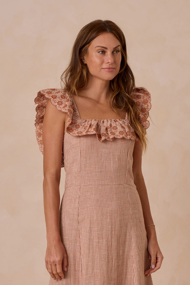 Bianca Dress in Poppy Gingham