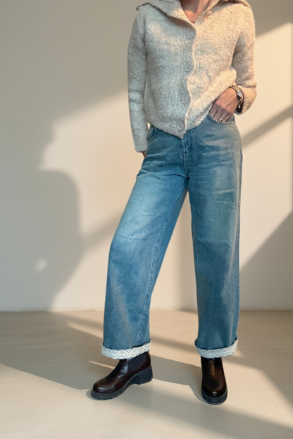 Sadie Jeans with Lace Hem