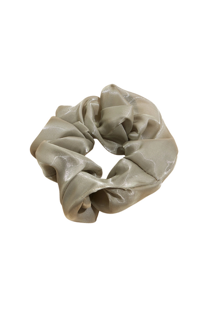 Satin Shimmer Scrunchie | Olive