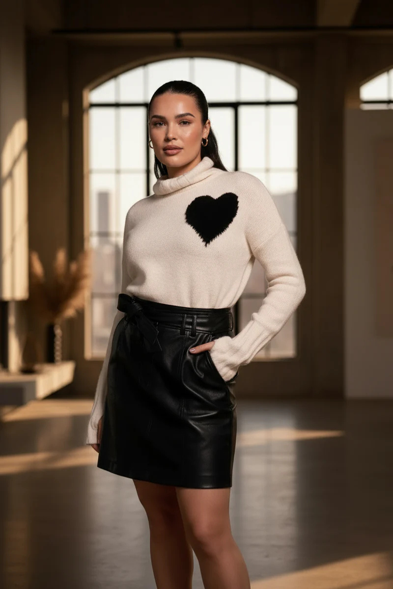 Faux Leather High Waisted Skirt