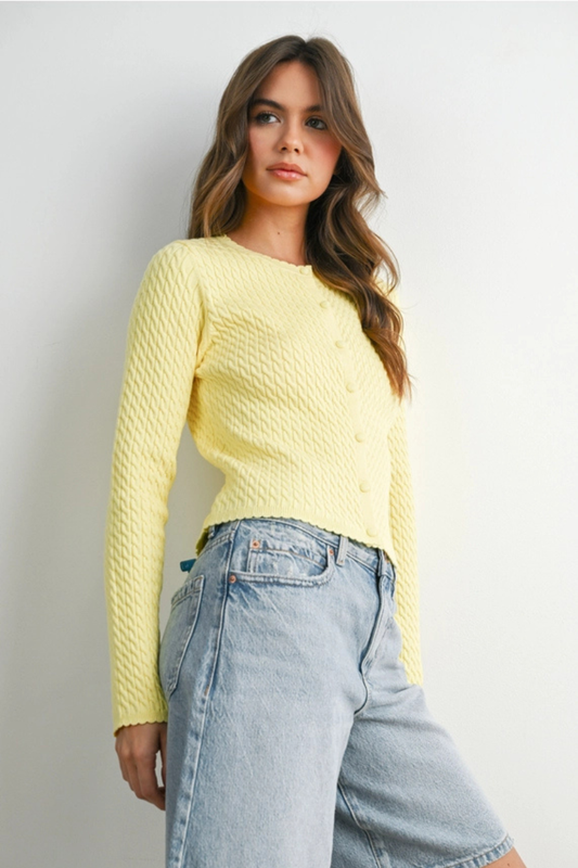 Ribbed Button Up Cardigan
