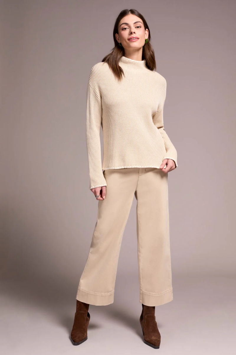 Funnel Two-Tone Sweater