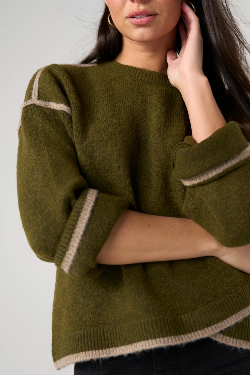 Tulip Hem Crewneck Sweater