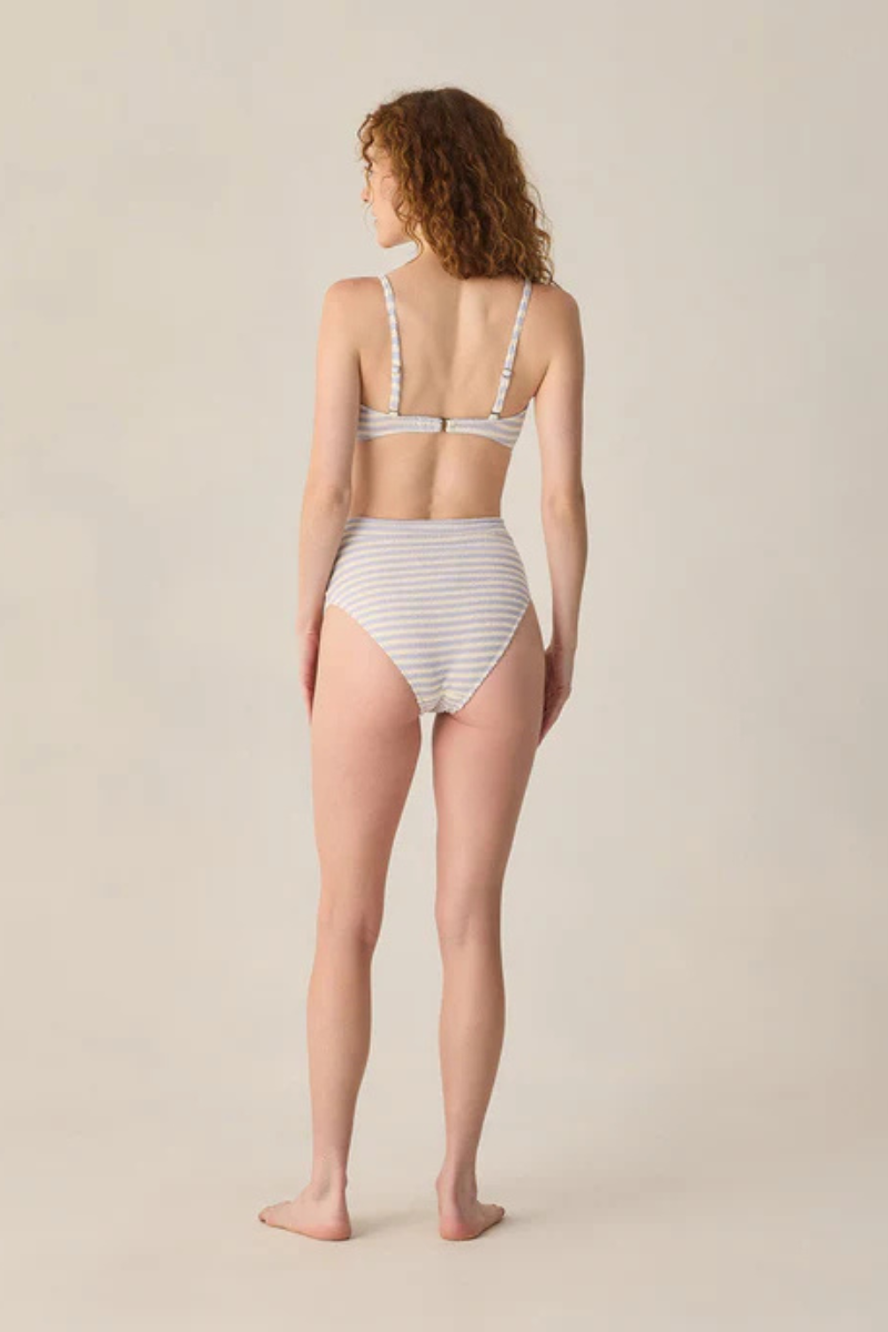 High Cut Bikini Bottom | Periwinkle Stripe