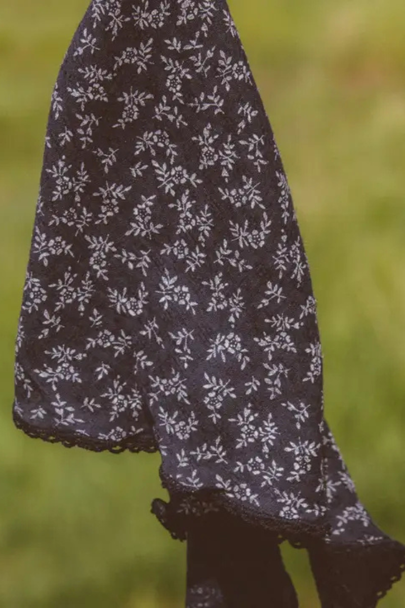 Navy Floral Bandana