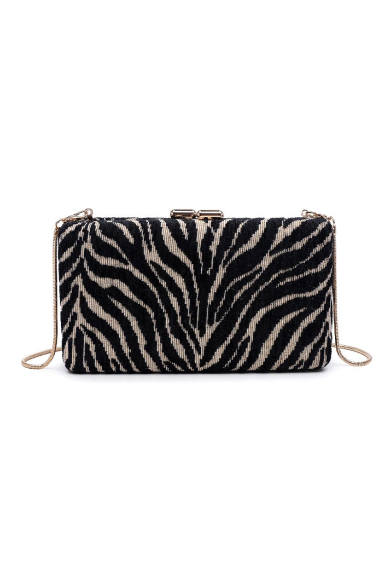 Sade Evening Bag | Zebra Print