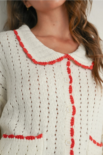 Contrast Trim Cardigan