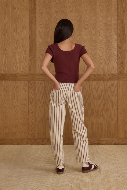 Scallop Tee | Burgundy Teen