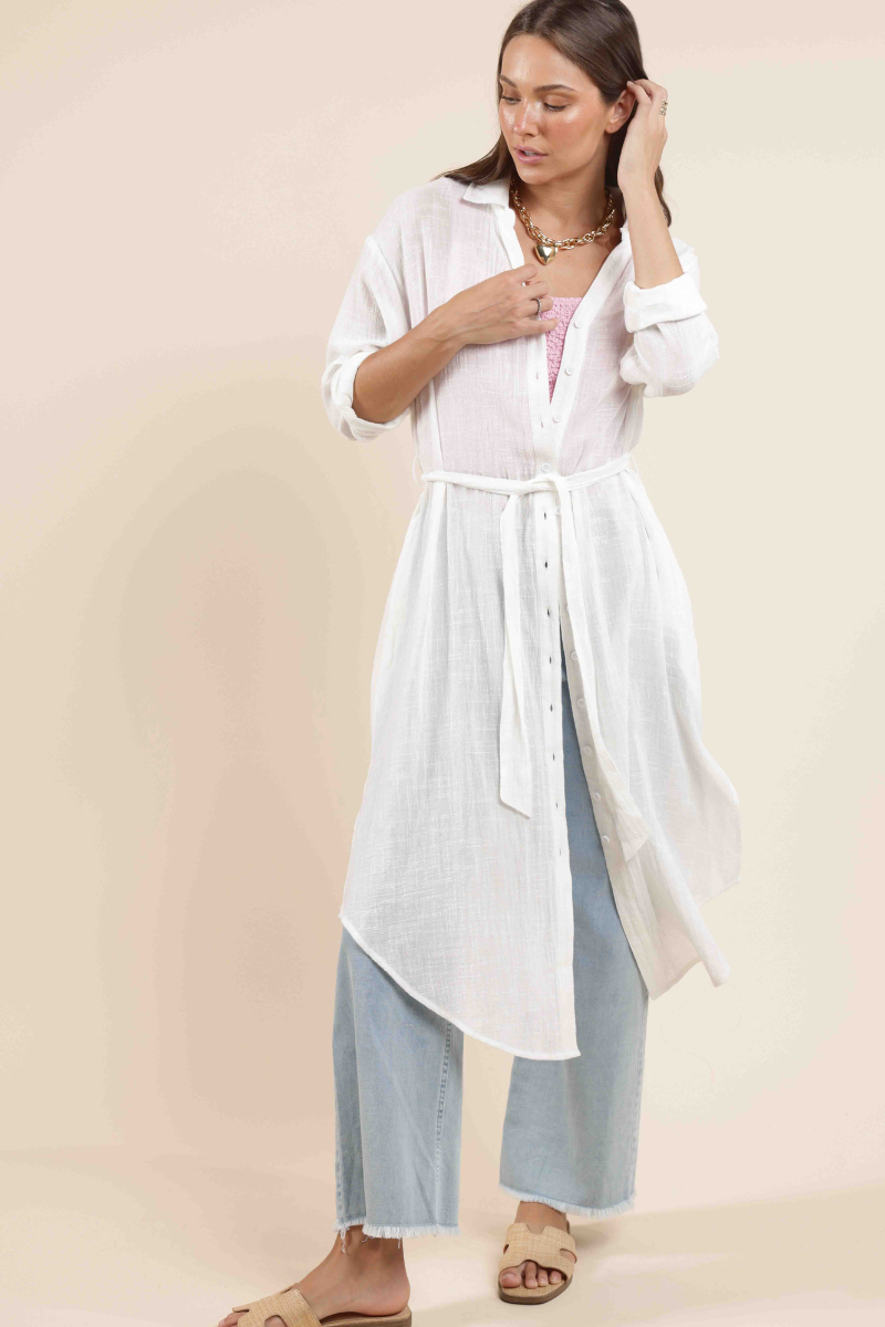 So Ball Buttoned Duster Dress