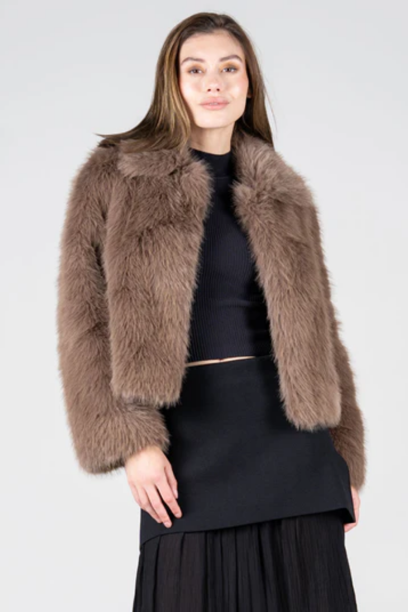 Cropped Faux Fur Jacket