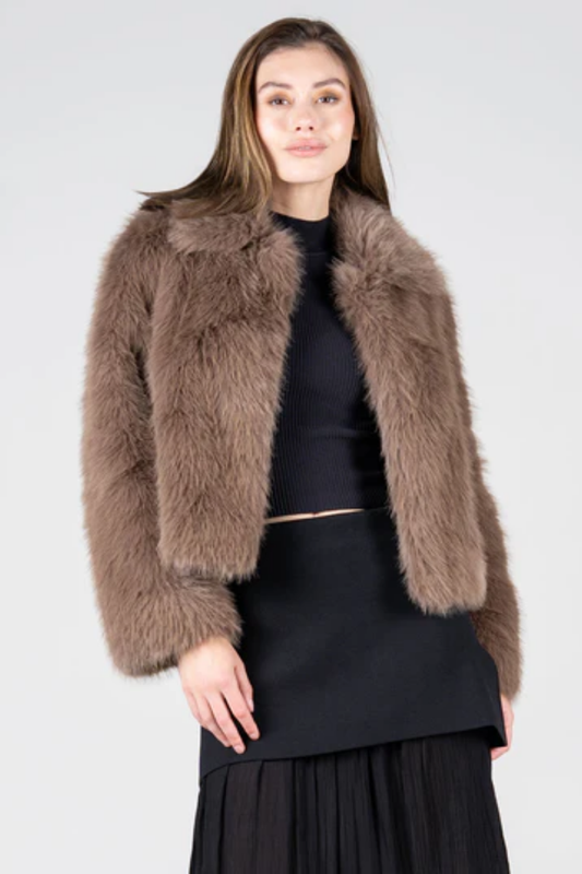 Cropped Faux Fur Jacket
