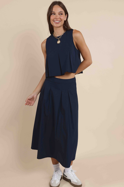 Ocean Calls Pleated Skirt