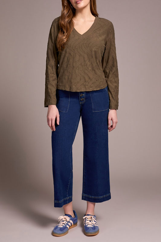 Textured V-neck Blouse