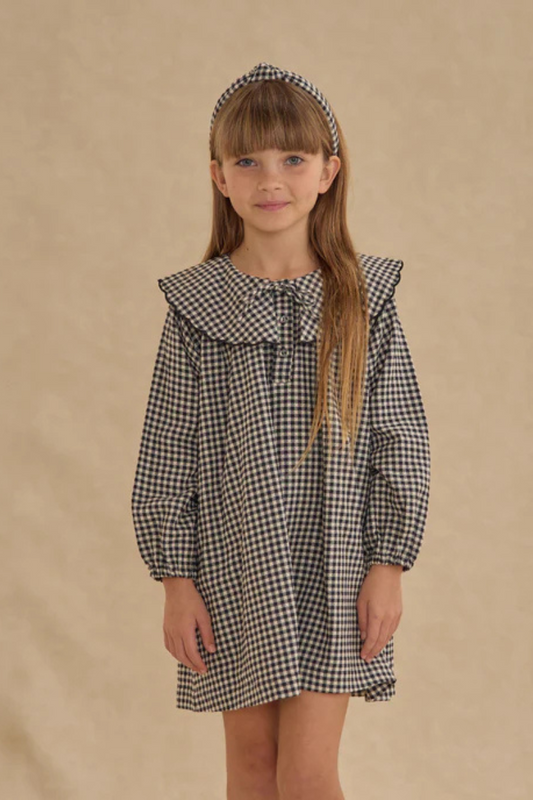 Girls Mini Dress | Black Gingham