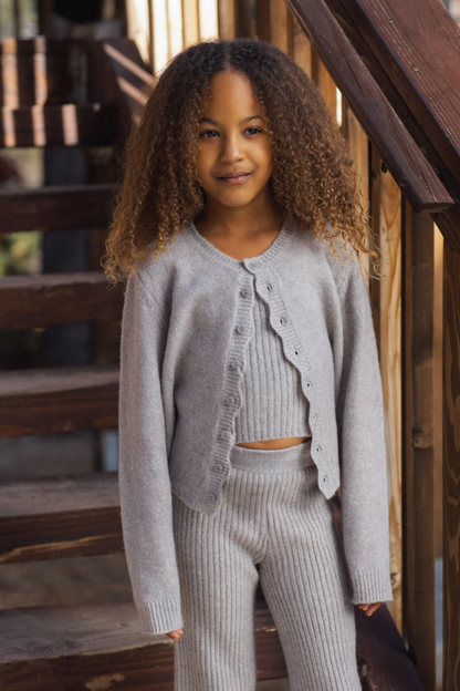 Girls Scalloped Cardigan